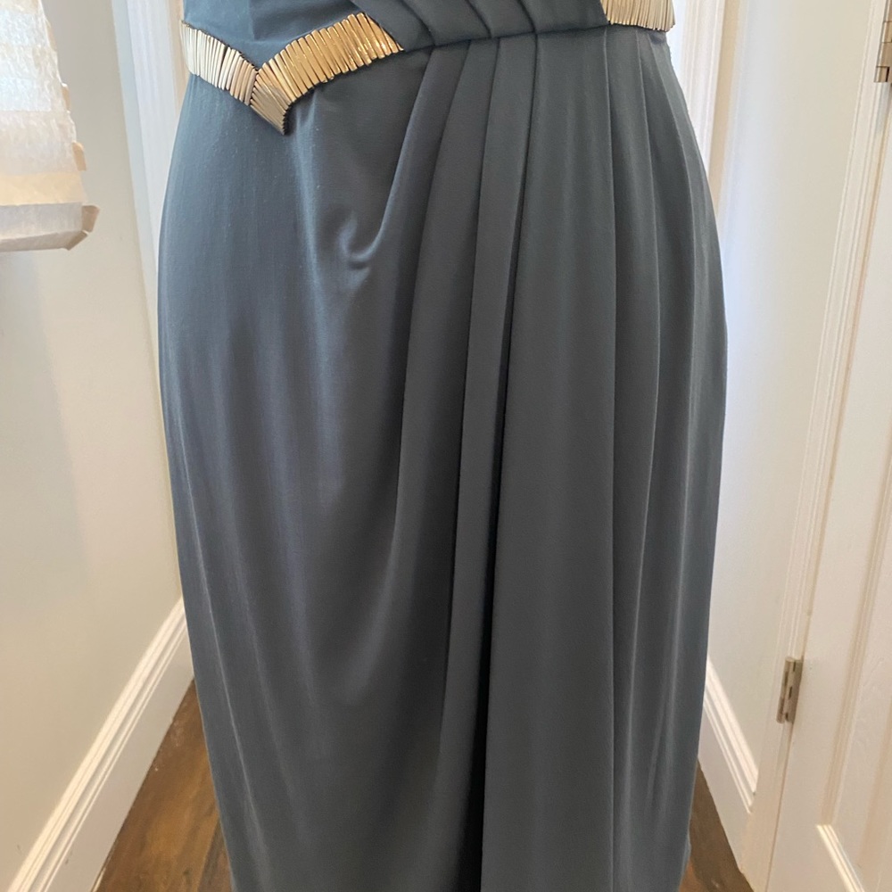 Suzy Chin for Maggy Boutique Blue Dress Sz Medium - Picture 5 of 6